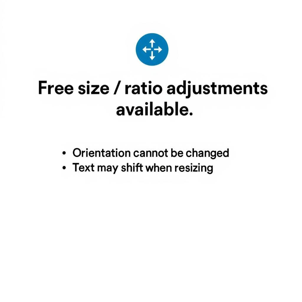 Free size / ratio adjustments available.