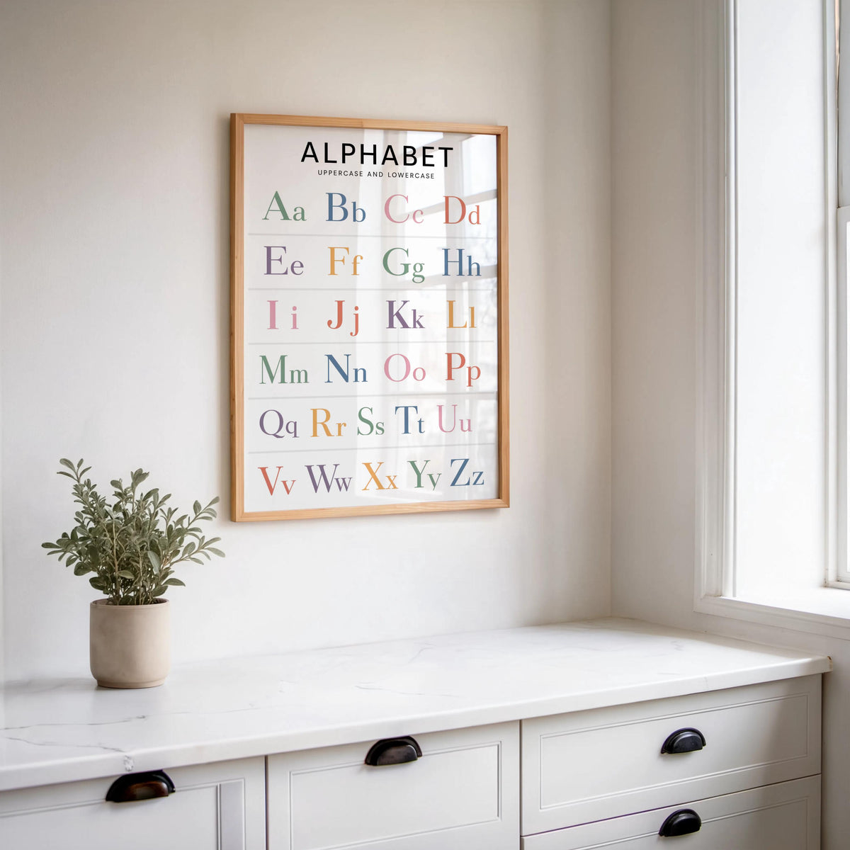 Alphabet & Number Chart, Rainbow Set of 2, Educational Wall Art, Homeschool ABC 123 Decor, Prescool Kids Room Print, Classroom Illustration