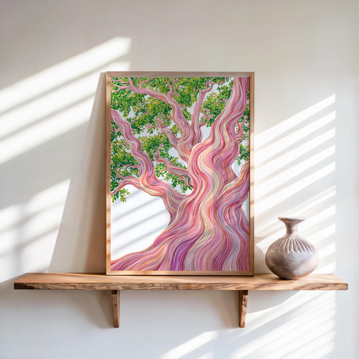 Rainbow Eucalyptus Tree Art Print, Psychedelic Forest Botanical Poster