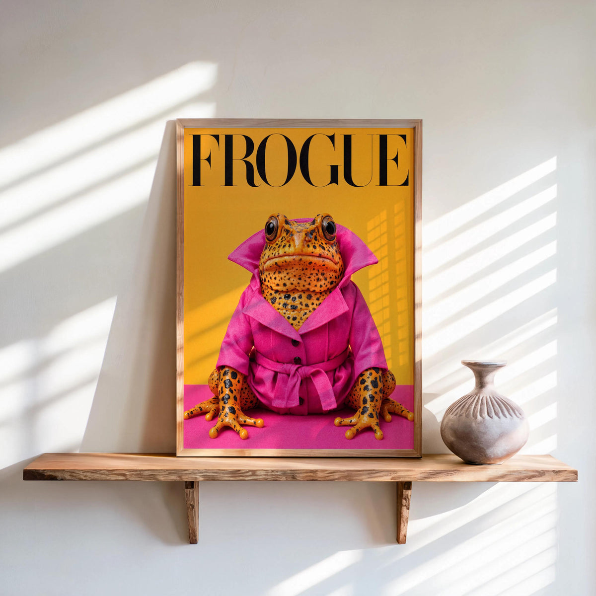 Frogue Magazine Print Set, Funny Frog Fashion Wall Art, Quirky Magazine Cover Poster, Trendy Chic Glam Decor, Stylish Pop Culture Wildlife