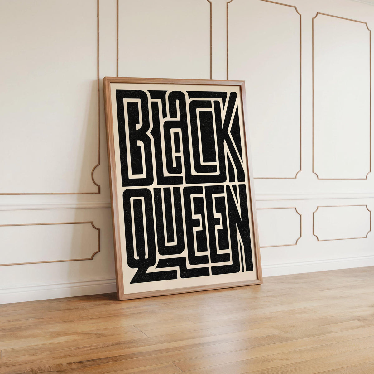Black Queen Minimalist Typography Wall Art, Bold Black Culture Print, Modern African American Afrocentric Poster, Hella Black Text