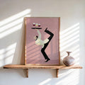 Acrobat Waiter Wall Art, Quirky Wine Glass Poster, Modern Cocktail Kitchen Canvas, Unique Bar Cart Decor, Surrealist Funny Dining Room Gift