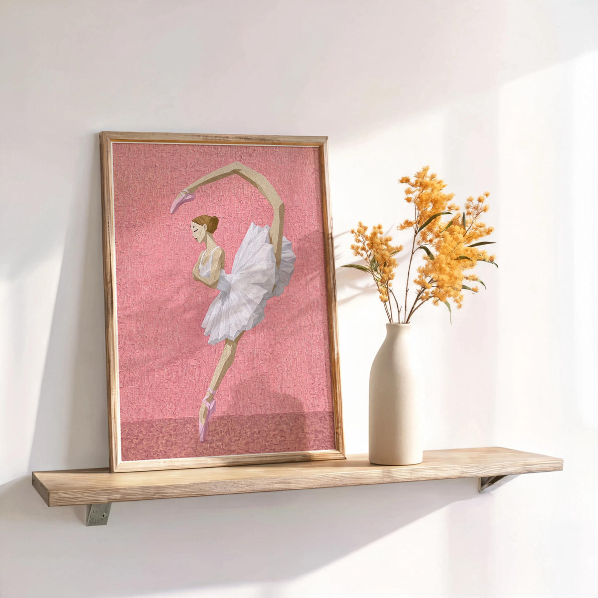 Abstract Ballet Wall Art, Girly Ballerina Print, Textured Pastel Color Poster, Dance Studio Painting, Girls Room Nursery Decor, Dancer Gift