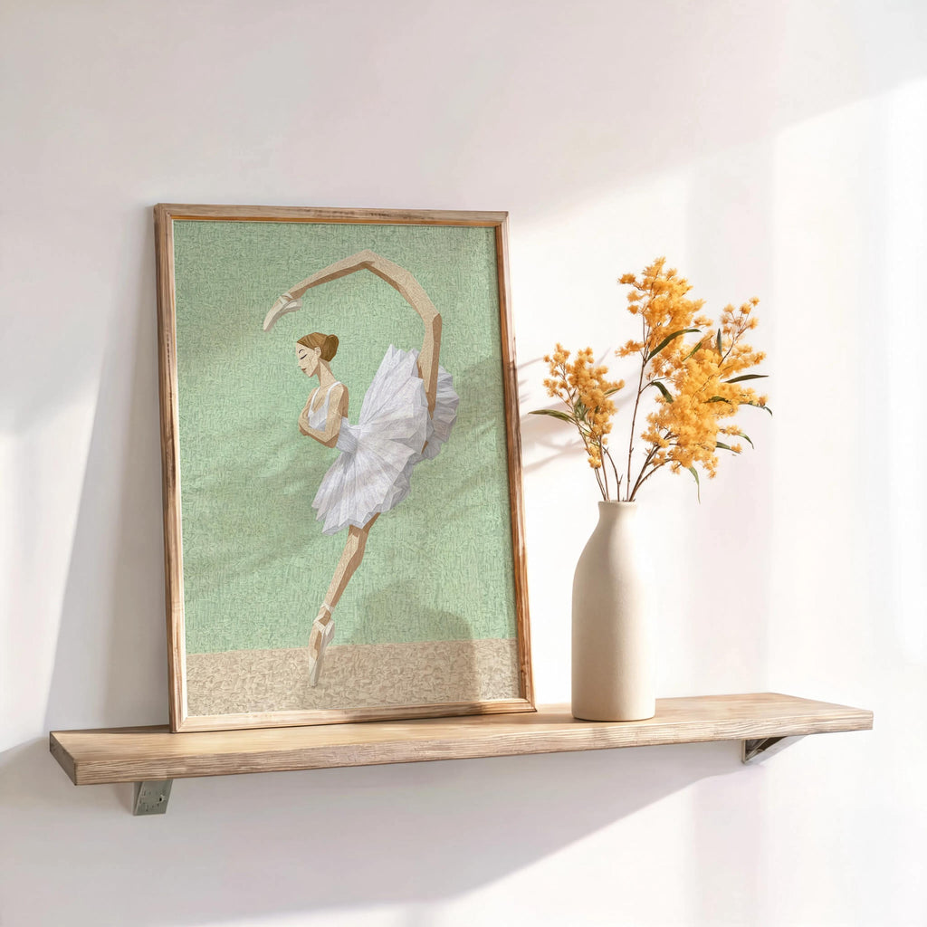 Abstract Ballet Wall Art, Girly Ballerina Print, Textured Pastel Color Poster, Dance Studio Painting, Girls Room Nursery Decor, Dancer Gift