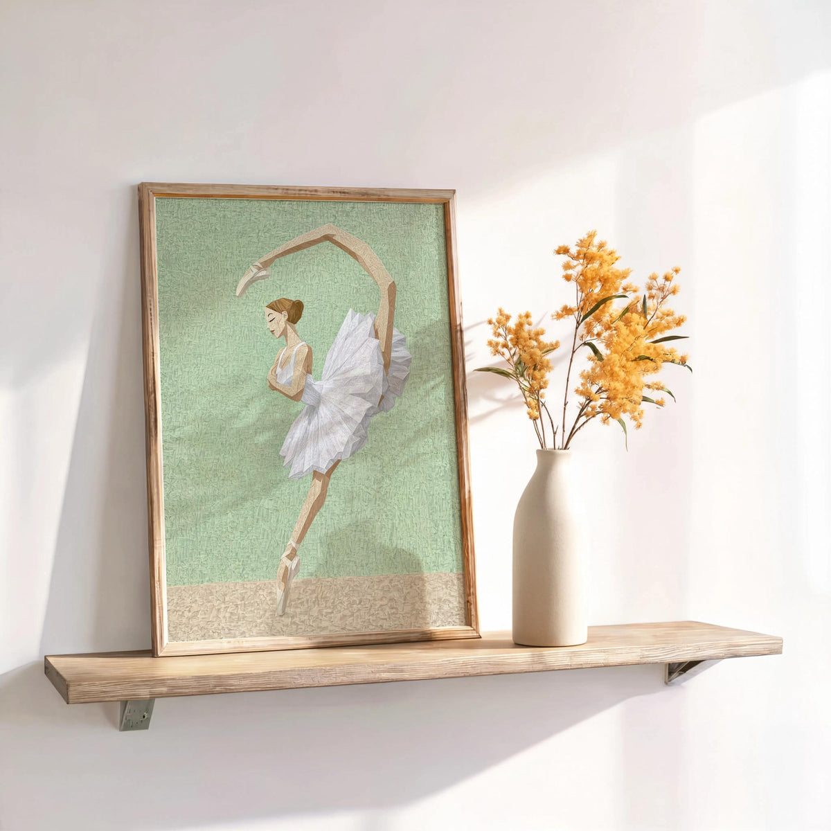 Abstract Ballet Wall Art, Girly Ballerina Print, Textured Pastel Color Poster, Dance Studio Painting, Girls Room Nursery Decor, Dancer Gift