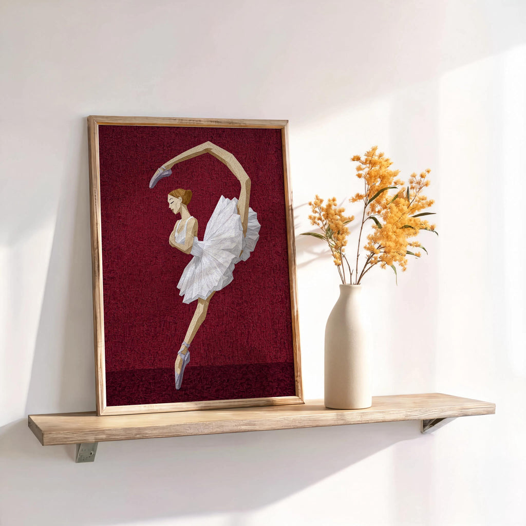 Abstract Ballet Wall Art, Girly Ballerina Print, Textured Pastel Color Poster, Dance Studio Painting, Girls Room Nursery Decor, Dancer Gift