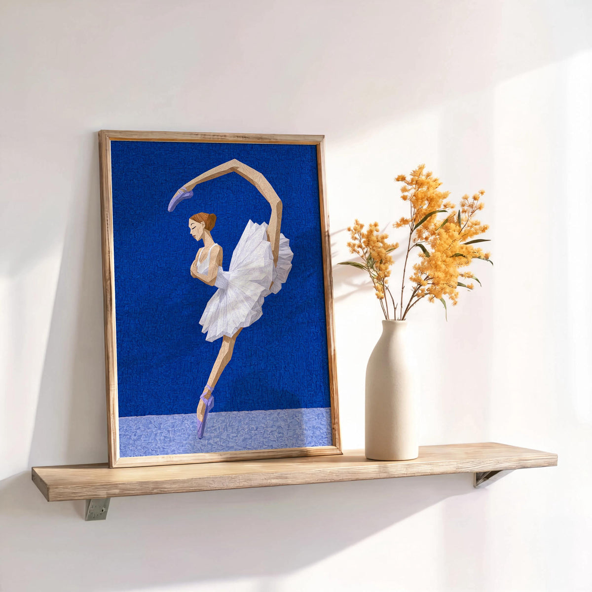 Abstract Ballet Wall Art, Girly Ballerina Print, Textured Pastel Color Poster, Dance Studio Painting, Girls Room Nursery Decor, Dancer Gift