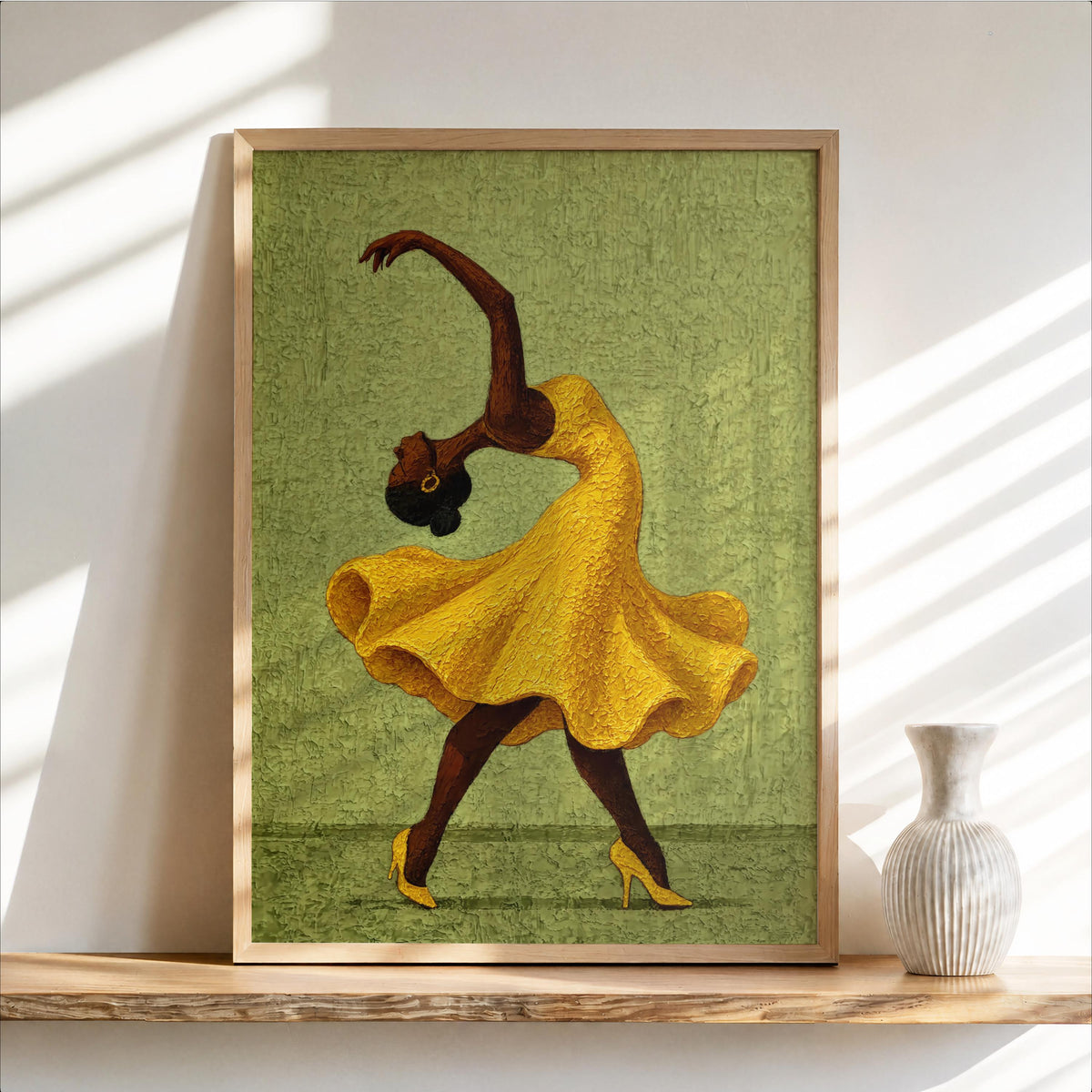 Salsa Dancer Art Print, Latina Dance Wall Decor, Vibrant Fashion Poster, Latin Culture & Heritage, Colorful Woman and Music Painting