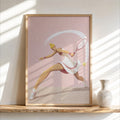 Abstract Tennis Player Wall Art, Vintage Sports Print, Pink Athlete Poster, Retro Racket Decor, Country Club Aesthetic, Preppy Woman Gift