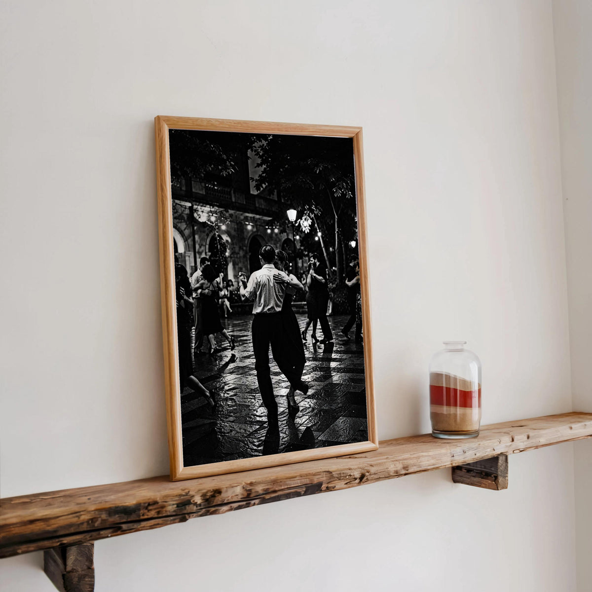 Tango Dancers Couple Print, Black White Dramatic Night Photography, Romantic Dance Poster, Latin Couple, Vintage Latino Culture Wall Art