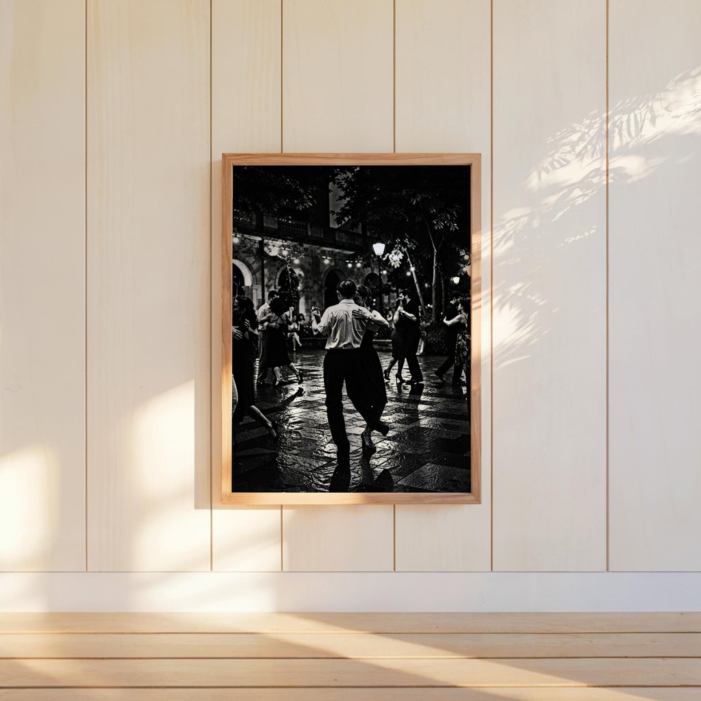 Tango Dancers Couple Print, Black White Dramatic Night Photography, Romantic Dance Poster, Latin Couple, Vintage Latino Culture Wall Art