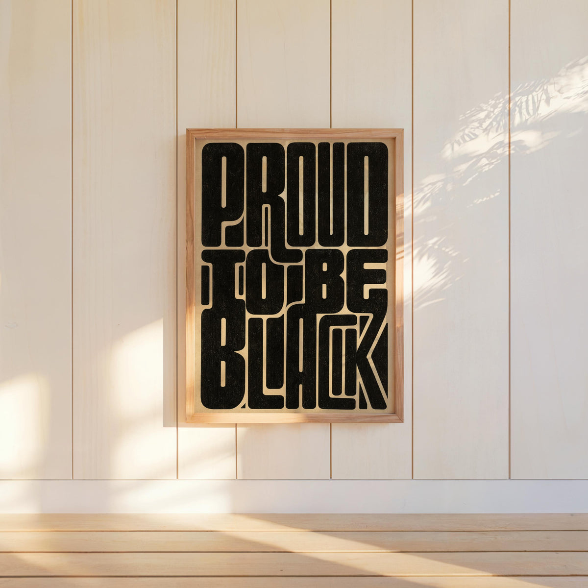 Proud to Be Black Poster, Black Pride Wall Art, African American Statement Print, Bold Retro Typography, Afrocentric Cultural Identity Decor