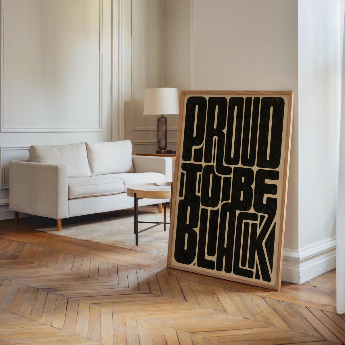 Proud to Be Black Poster, Black Pride Wall Art, African American Statement Print, Bold Retro Typography, Afrocentric Cultural Identity Decor