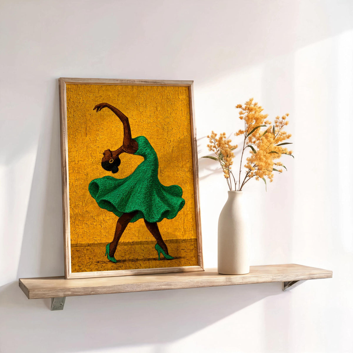 Salsa Dancer Art Print, Latina Dance Wall Decor, Vibrant Fashion Poster, Latin Culture & Heritage, Colorful Woman and Music Painting