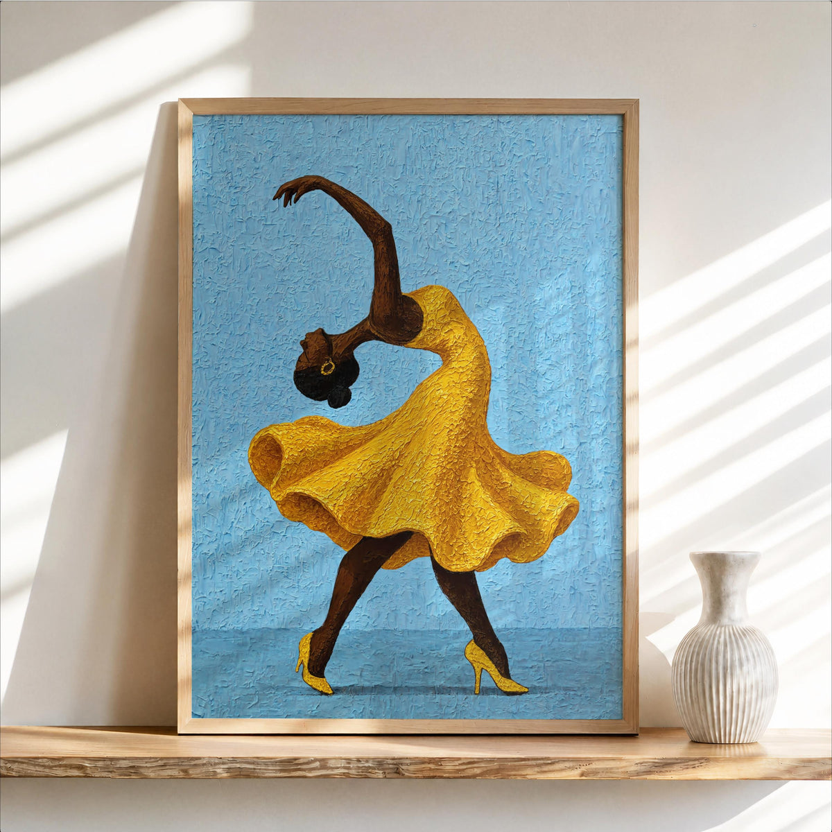 Salsa Dancer Art Print, Latina Dance Wall Decor, Vibrant Fashion Poster, Latin Culture & Heritage, Colorful Woman and Music Painting