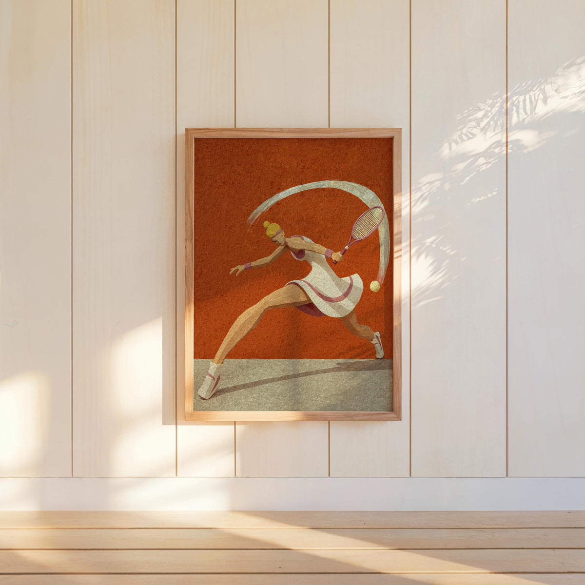 Abstract Tennis Player Wall Art, Vintage Sports Print, Pink Athlete Poster, Retro Racket Decor, Country Club Aesthetic, Preppy Woman Gift