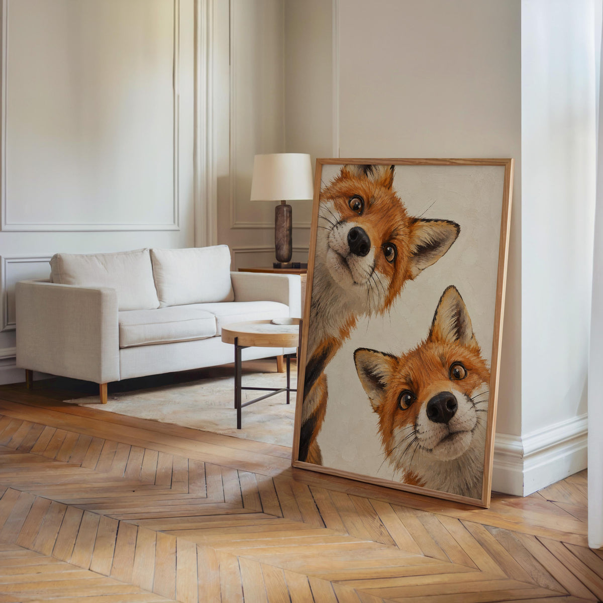 Fox Painting, Vintage Autumn Woodland Animal Print, Cottagecore Farmhouse Painting, Curious Red Foxes Wall Art, Rustic Housewarming Gift