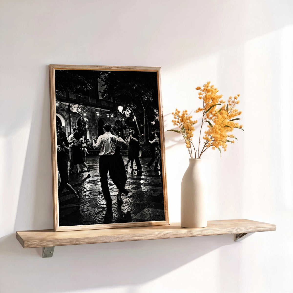 Tango Dancers Couple Print, Black White Dramatic Night Photography, Romantic Dance Poster, Latin Couple, Vintage Latino Culture Wall Art