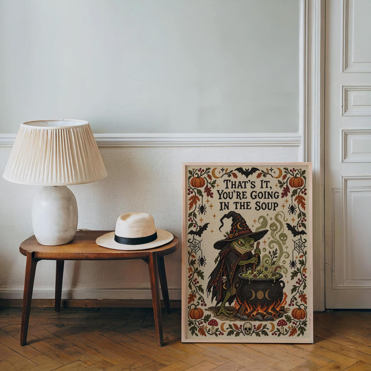 That's It You're Going in the Soup Print, Funny Frog Witch Halloween Wall Art, Vintage Spooky Season Poster, Autumn Fall Decor, Witchy Gift