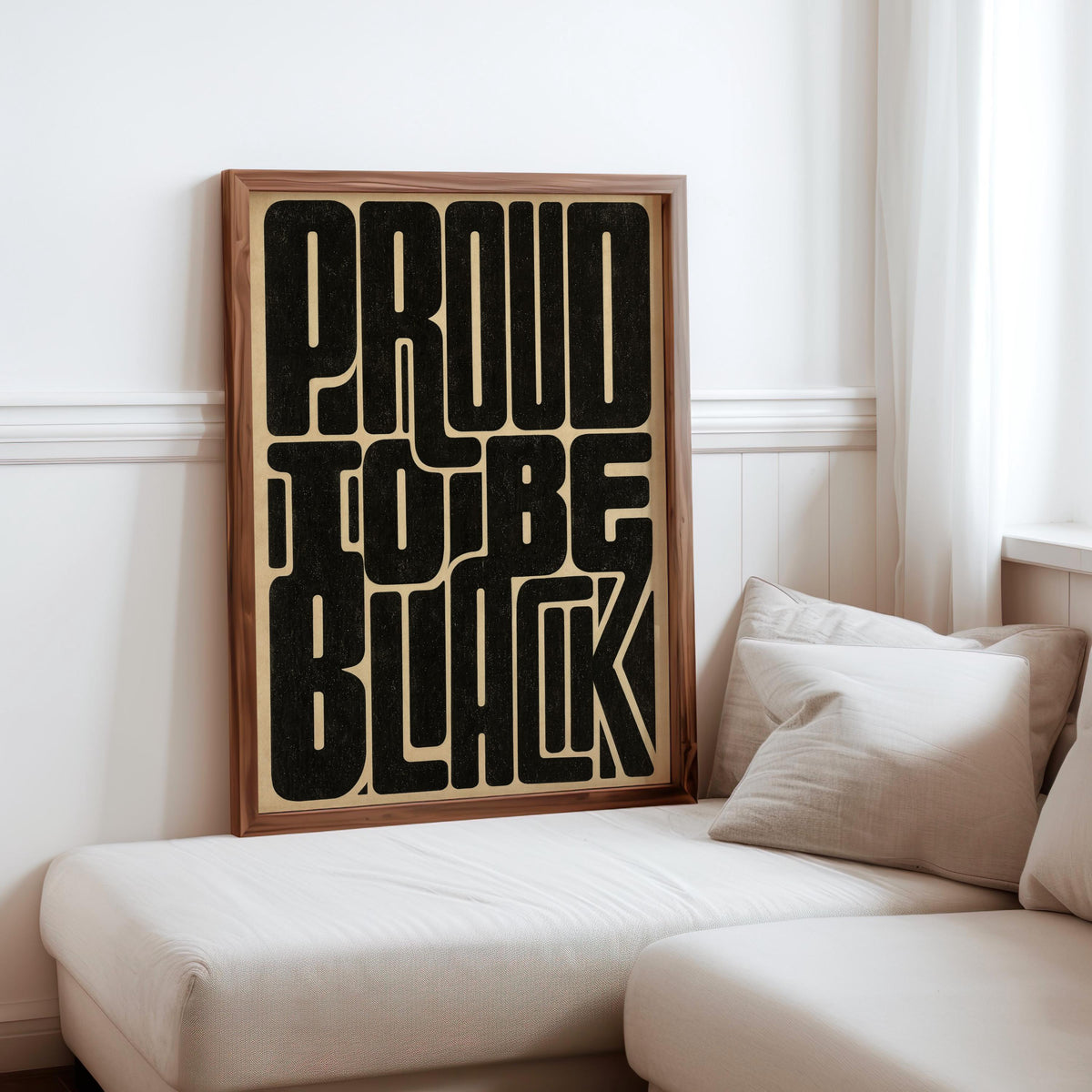Proud to Be Black Poster, Black Pride Wall Art, African American Statement Print, Bold Retro Typography, Afrocentric Cultural Identity Decor
