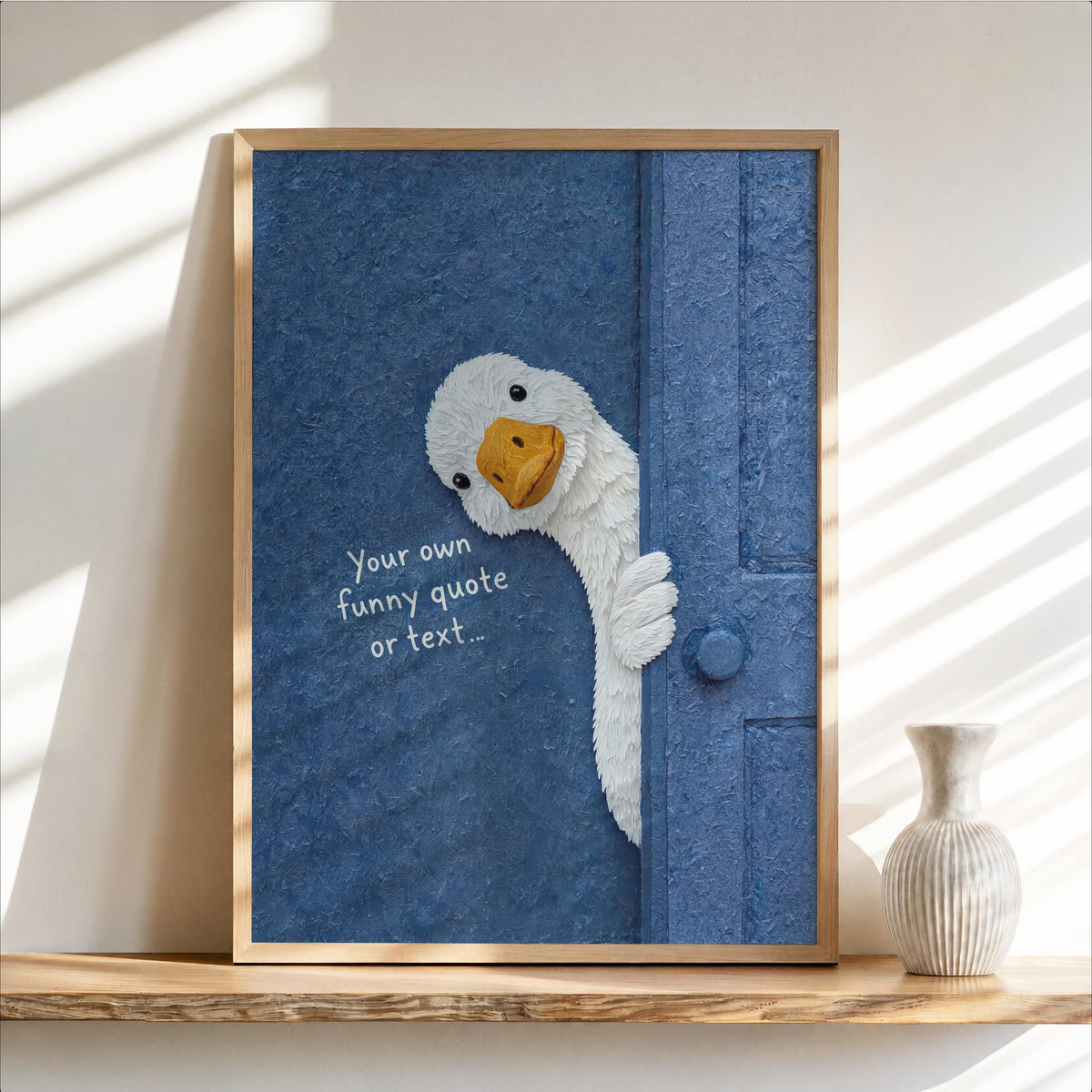 Custom You pooping Funny Duck Bathroom Print, Choose Own Text, Quappin Goose Personalized Quote, Quirky Toilet Wall Art, Typography Set of 3