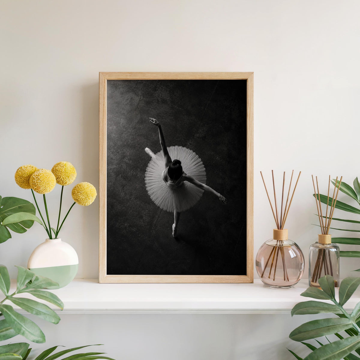 Ballerina Aerial Tutu Wall Art, Balletcore Black White Photography, Fine Art Dance Studio Print, Ballet Lover Gift,