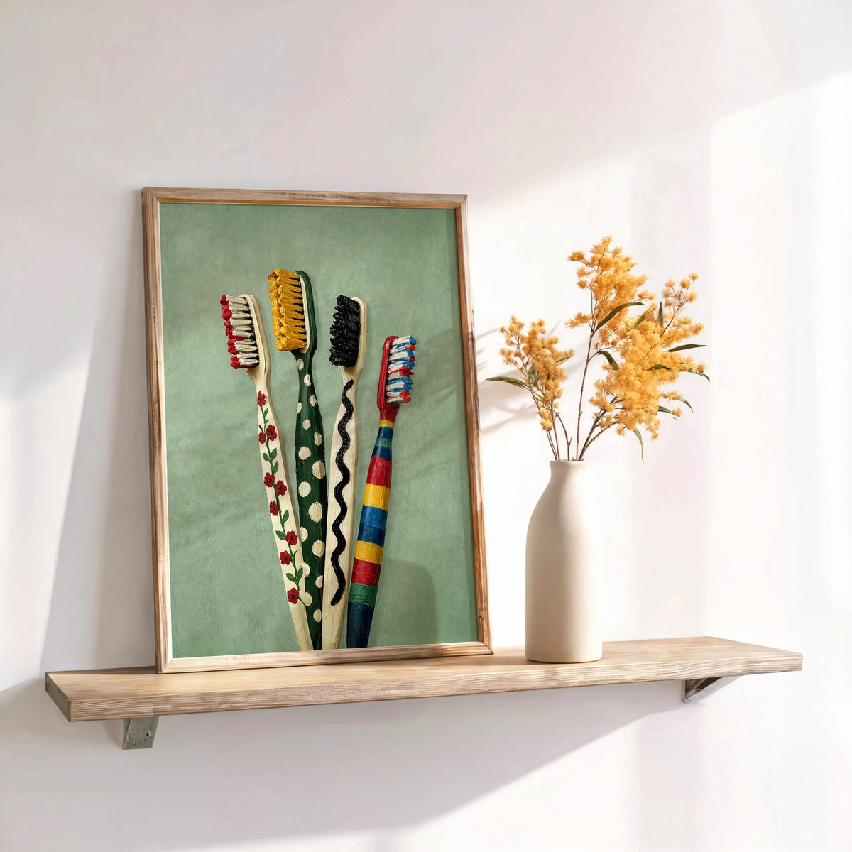 Colorful Toothbrush Print, Kids Bathroom Decor, Playful Dental Office Decor, Vibrant Hygienist Gift,