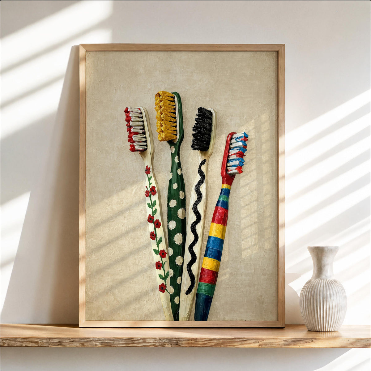 Colorful Toothbrush Print, Kids Bathroom Decor, Playful Dental Office Decor, Vibrant Hygienist Gift,