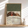 Sleeping Turkey Wall Art, Funny Thanksgiving Bedroom Print, Whimsical Farmhouse Poster, Cozy Fall Animal Decor